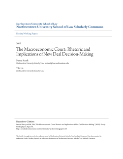 Rhetoric and Implications of New Deal Decision-Making