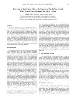 Detection of the Eastern Edge of the Equatorial Pacific Warm Pool