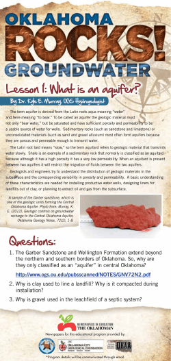 Lesson 1: What is an aquifer? Questions: