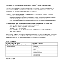 The Call of the Wild Response to Literature Essay (7 Grade Honors