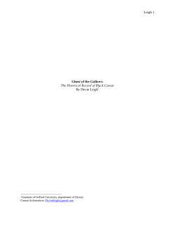 Leigh 1 Ghost of the Gallows: The Historical Record of Black Caesar