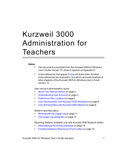 User Administration with Kurzweil 3000 Network