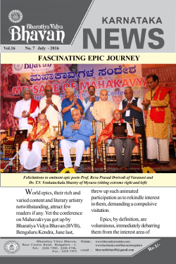 July 20016 Vol 16 No 7 - Bharatiya Vidya Bhavan, Bangalore