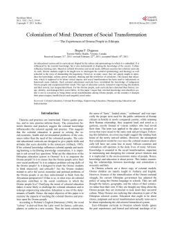 Colonialism of Mind - Scientific Research Publishing