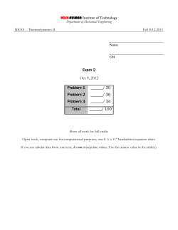 Exam 2 Oct 9, 2012 Problem 1 ______/ 30 Problem 2 - Rose