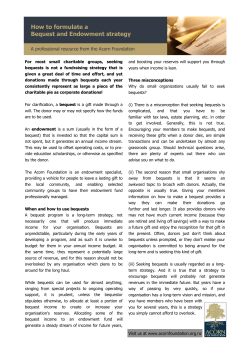How to formulate a bequest and endowment