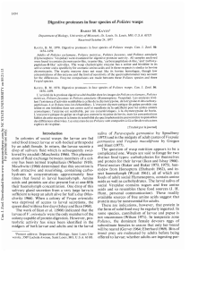 Digestive proteases in four species of Polistes wasps