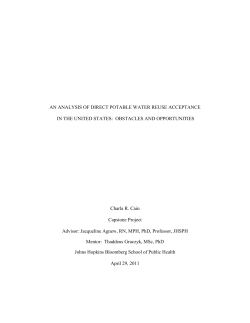 An Analysis of Direct Potable Water Reuse Acceptance in the United