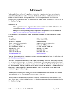 Admissions - College of Arts and Sciences
