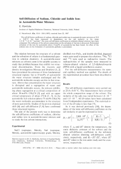 Self-Diffusion of Sodium, Chloride and Iodide Ions in
