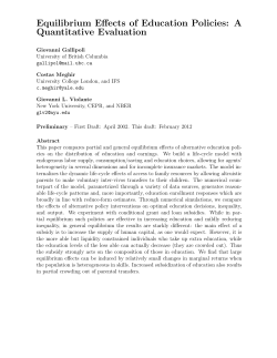 Equilibrium Effects of Education Policies