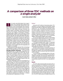 A comparison of three TOC methods on a single analyzer