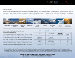 Fleet by NetJets. Special oFFer For GueSTS aT The raNch aT rock