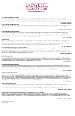 Course Offerings Spring 2017
