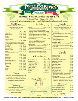 Hot Subs Sub Additions Cold Subs Cheese Dressings Beverages