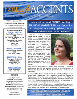Accents &ndash; November 2014 - Artist Series Concerts of Sarasota