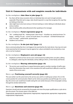 Answers from NVQ/SVQ Level 2 Health and Social Care Easy Steps