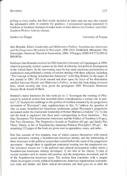 m Br&cent;ndal, Ethnic Leadership and Midwesrem Politics