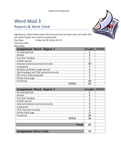 MLA-Style Report Guide