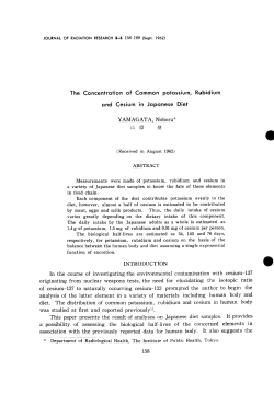 and Cesium in Japanese Diet