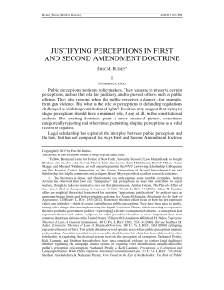 Justifying Perceptions in First and Second Amendment Doctrine