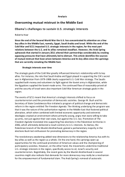 Overcoming mutual mistrust in the Middle East