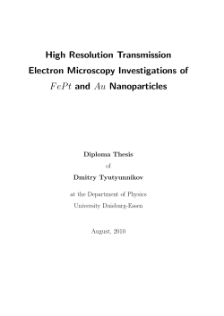 High Resolution Transmission Electron Microscopy