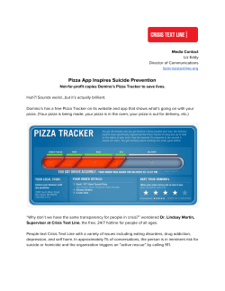 Pizza App Inspires Suicide Prevention