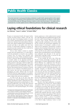 Laying ethical foundations for clinical research