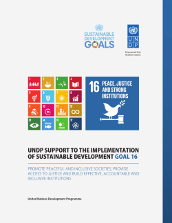 UNDP Support to the Implementation of Goal 16