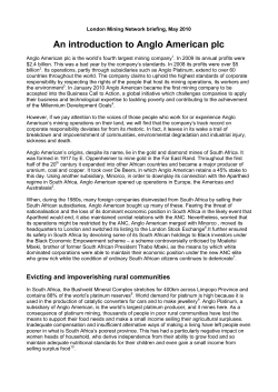 An introduction to Anglo American plc