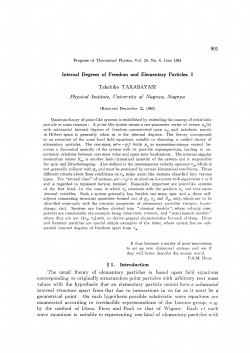 Internal Degrees of Freedom and Elementary Particles. I