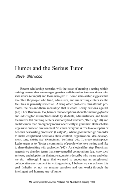 Humor and the Serious Tutor - UALR Rhetoric and Writing Research