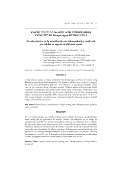 KINETIC STUDY OF PALMITIC ACID ESTERIFICATION
