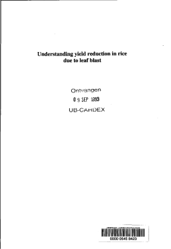 Understanding yield reduction in rice due to leaf blast