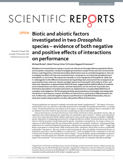 Biotic and abiotic factors investigated in two Drosophila