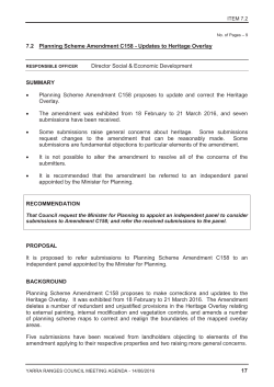 17 7.2 Planning Scheme Amendment C158