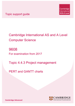 Topic 4.4.3 Project management &ndash; PERT and GANTT charts