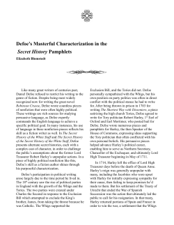 Defoe`s Masterful Characterization in the Secret History