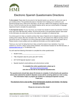 Electronic Spanish Questionnaire Directions