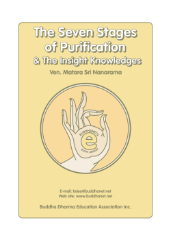 The 7 Stages of Purification and The Insight Knowledges
