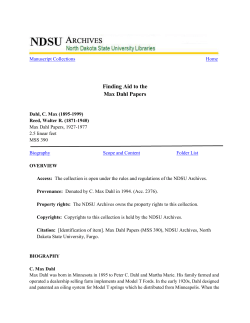 Finding Aid to the Max Dahl Papers