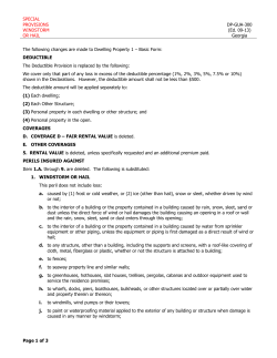 SPECIAL PROVISIONS WINDSTORM OR HAIL DP-GUA