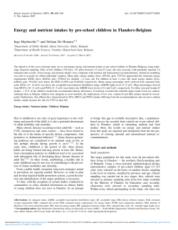 Energy and nutrient intakes by pre