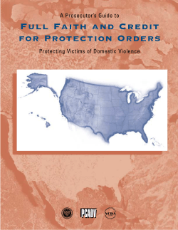 Full Faith and Credit for Protection Orders