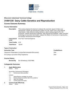 Dairy Cattle Genetics and Reproduction