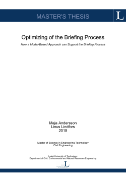 Optimizing of the Briefing Process: How a Model