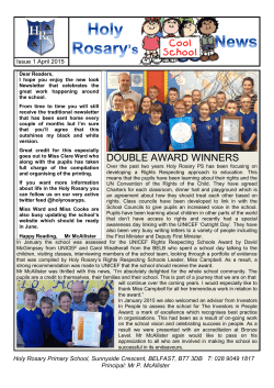 double award winners - Holy Rosary Primary School, Belfast