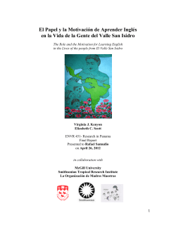 El Papel y la Motivaci&oacute;n de Aprender Ingl&eacute;s en la