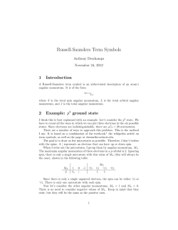 Russell-Saunders Term Symbols